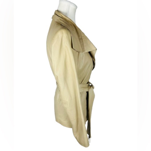 Elie Tahari Tan Leather Jacket - Picture 2 of 11